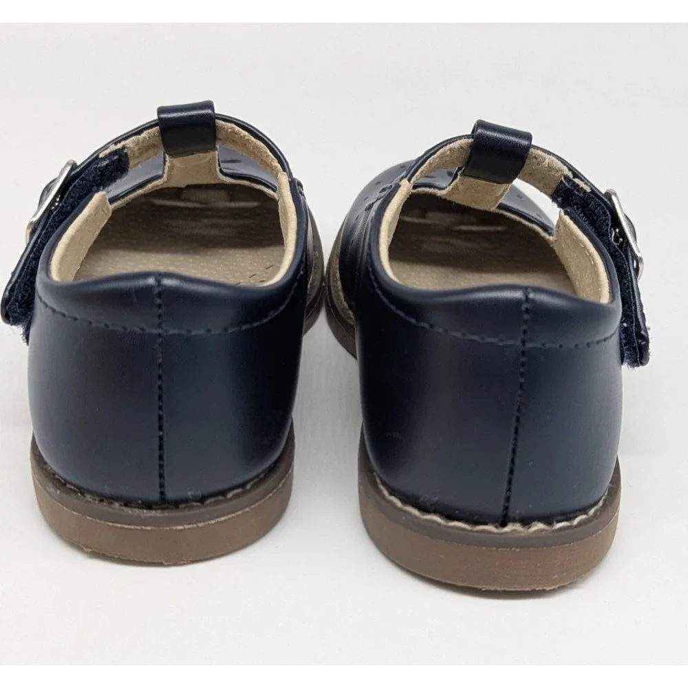 Footmates Sherry Mary Jane Toddler Shoes Sz 9 Medium T Strap Navy Blue Leather